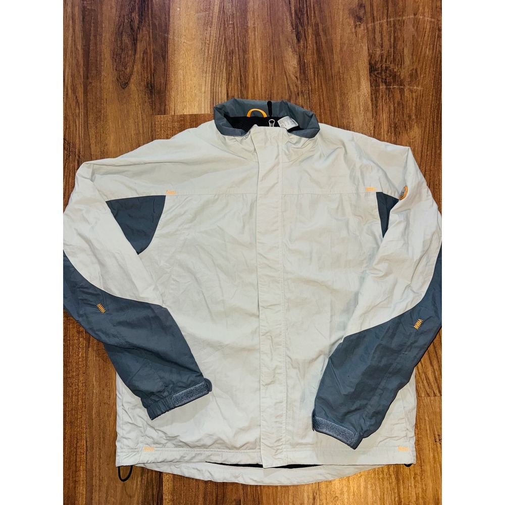 Timberland Outdoor Performance Windbreaker Jacket Mens Medium Gray Full Zip Y2K